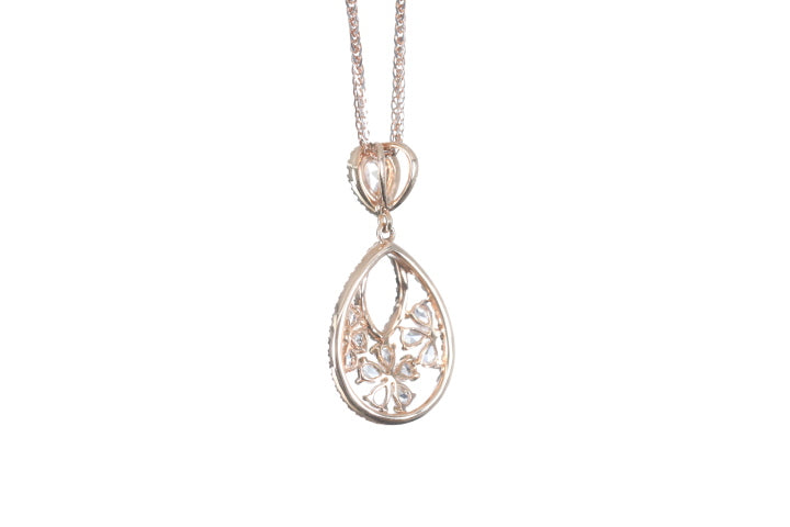 Pear Shaped Rose Cut Diamond Pendant