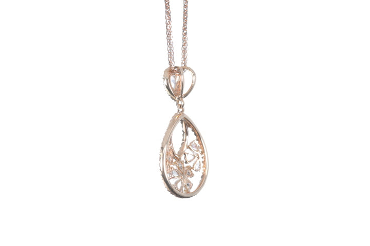 Pear Shaped Rose Cut Diamond Pendant