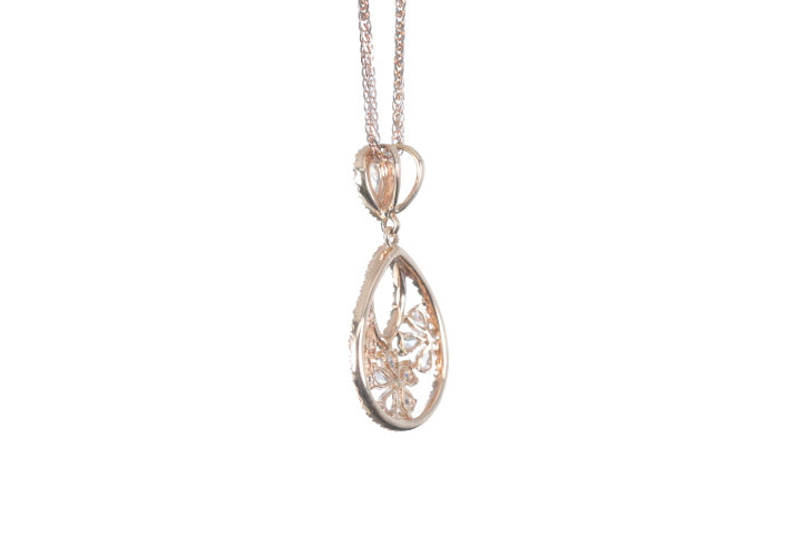 Pear Shaped Rose Cut Diamond Pendant