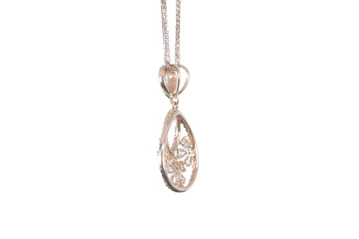 Pear Shaped Rose Cut Diamond Pendant