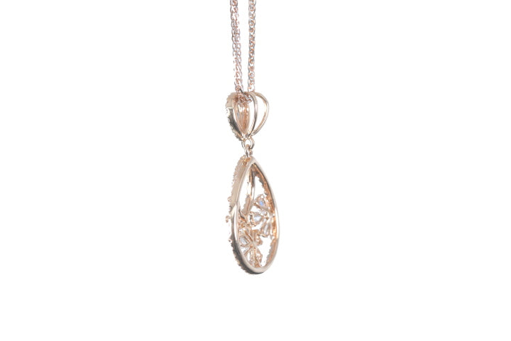 Pear Shaped Rose Cut Diamond Pendant