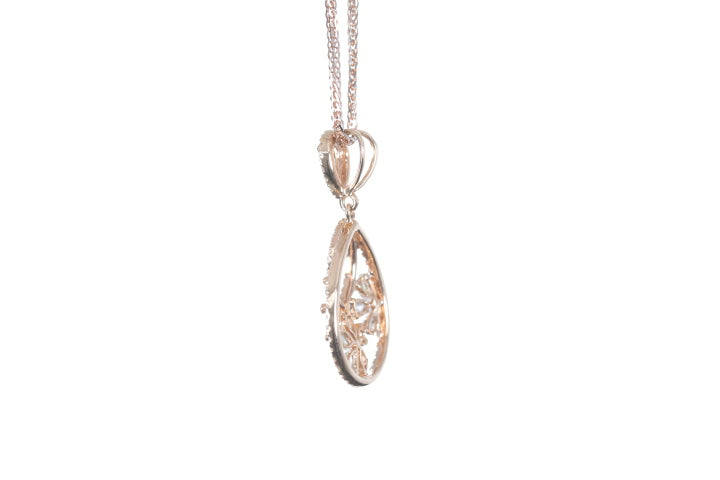 Pear Shaped Rose Cut Diamond Pendant