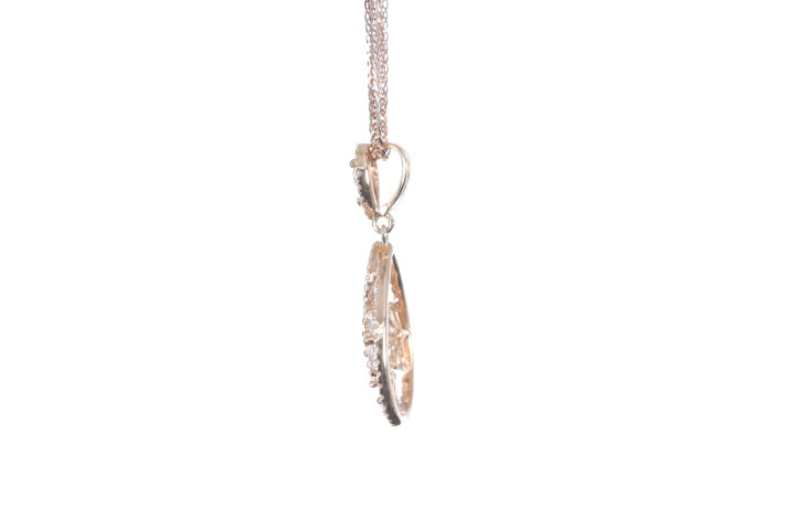 Pear Shaped Rose Cut Diamond Pendant