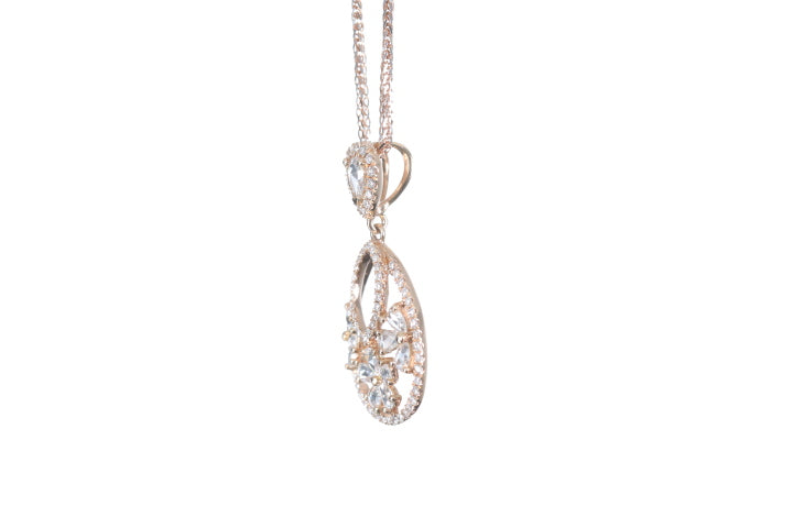 Pear Shaped Rose Cut Diamond Pendant