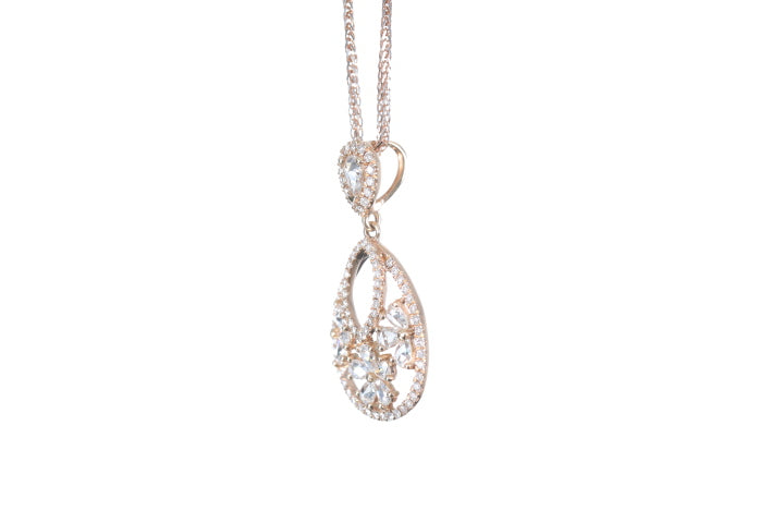 Pear Shaped Rose Cut Diamond Pendant