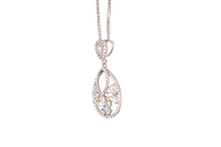 Pear Shaped Rose Cut Diamond Pendant