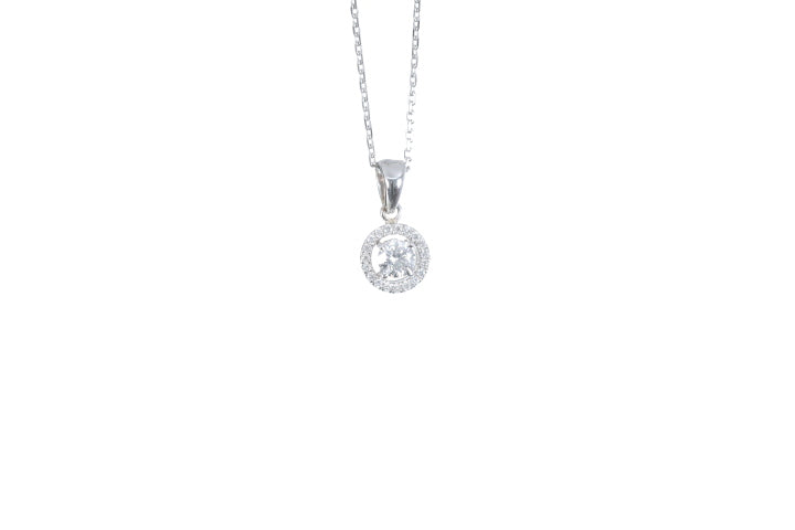 Mini Diamond Halo Pendant