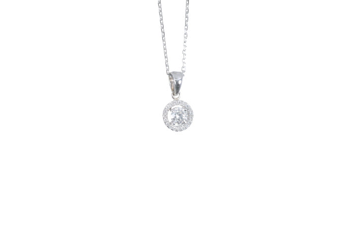 Mini Diamond Halo Pendant