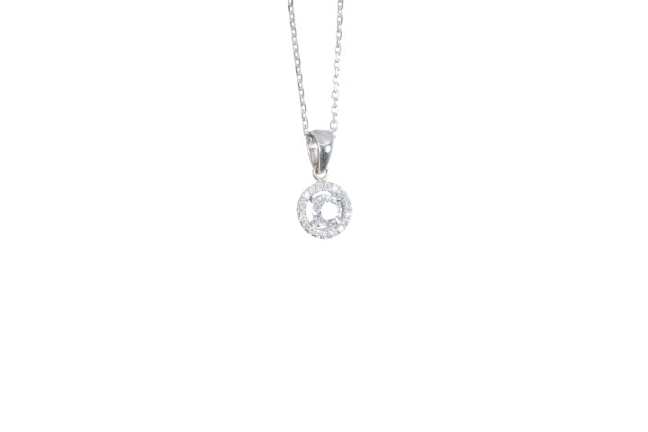 Mini Diamond Halo Pendant