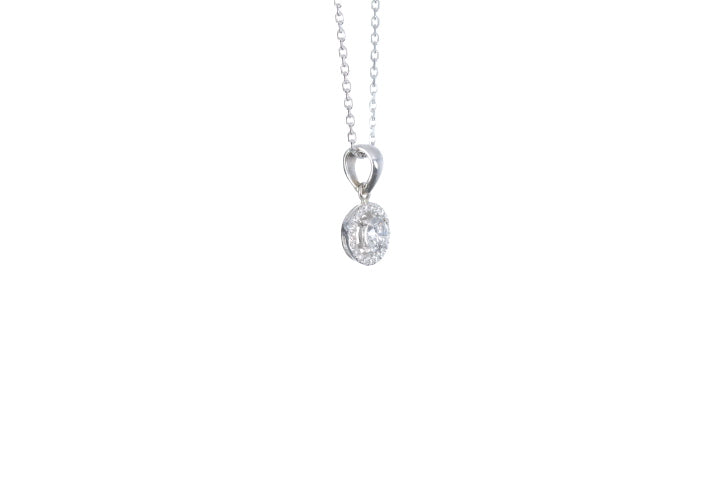 Mini Diamond Halo Pendant