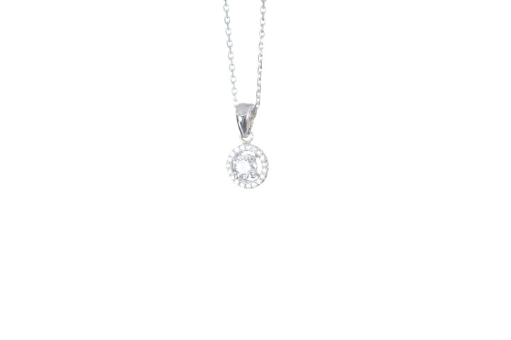 Mini Diamond Halo Pendant