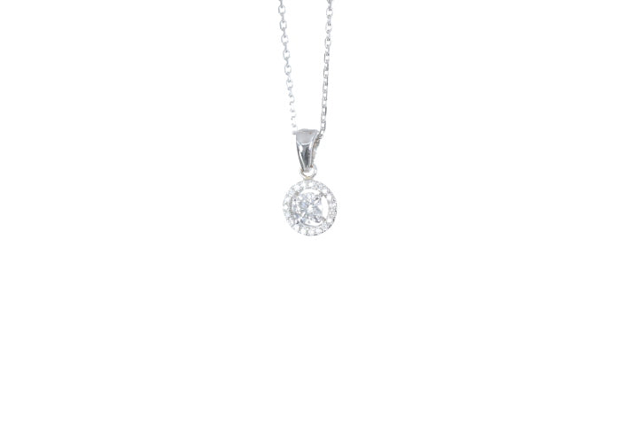 Mini Diamond Halo Pendant