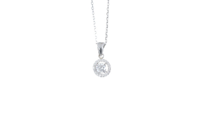 Mini Diamond Halo Pendant