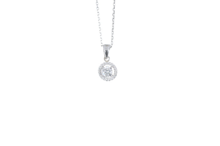 Mini Diamond Halo Pendant