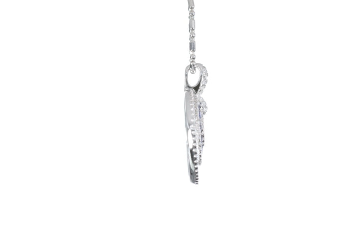 Round Sapphire Diamond Pendant