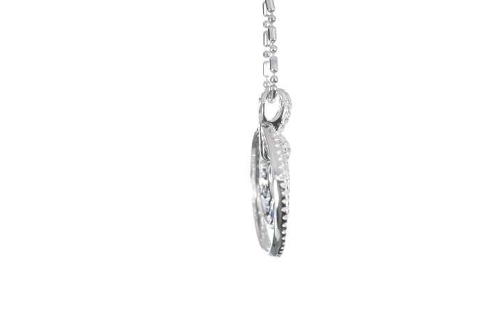 Round Sapphire Diamond Pendant