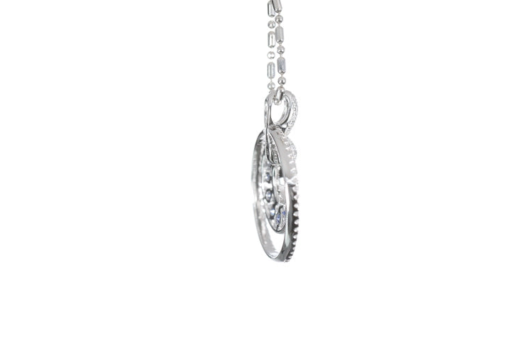 Round Sapphire Diamond Pendant