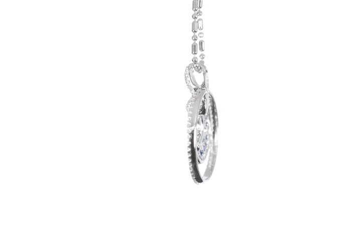 Round Sapphire Diamond Pendant