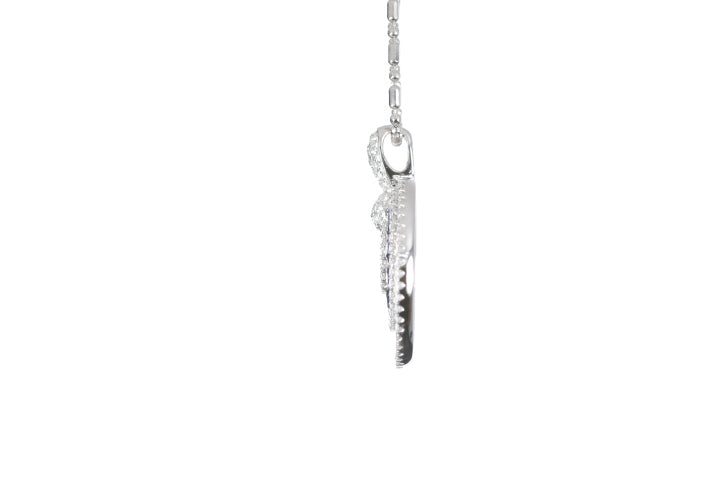 Round Sapphire Diamond Pendant