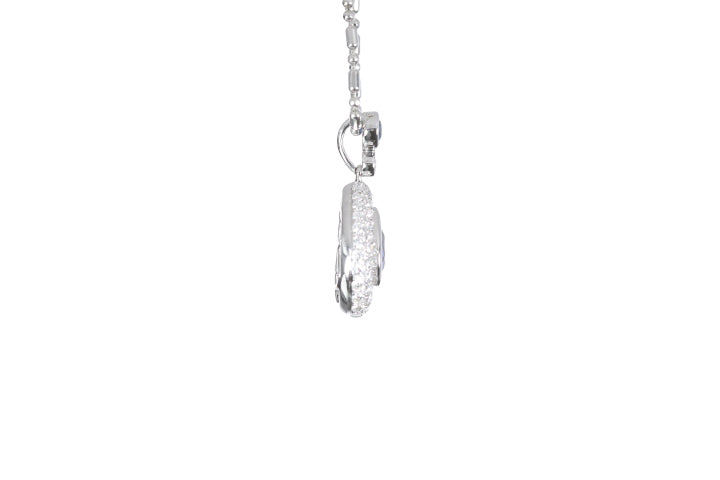 Pear Sapphire Pavé Diamond Pendant