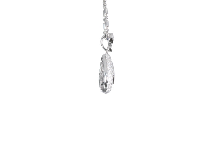Pear Sapphire Pavé Diamond Pendant