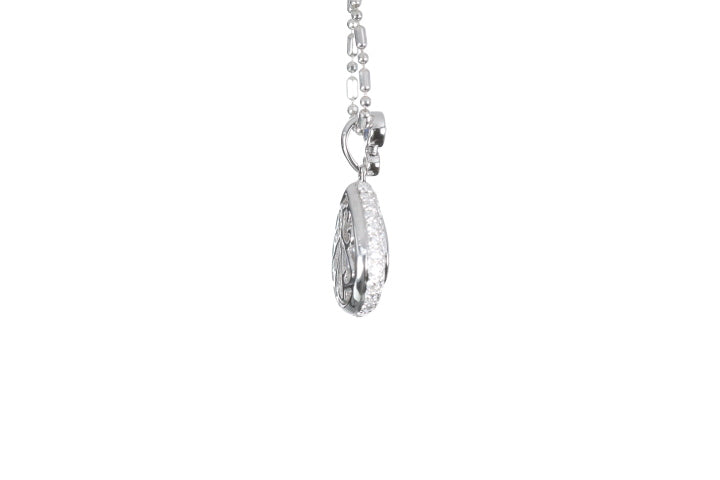 Pear Sapphire Pavé Diamond Pendant
