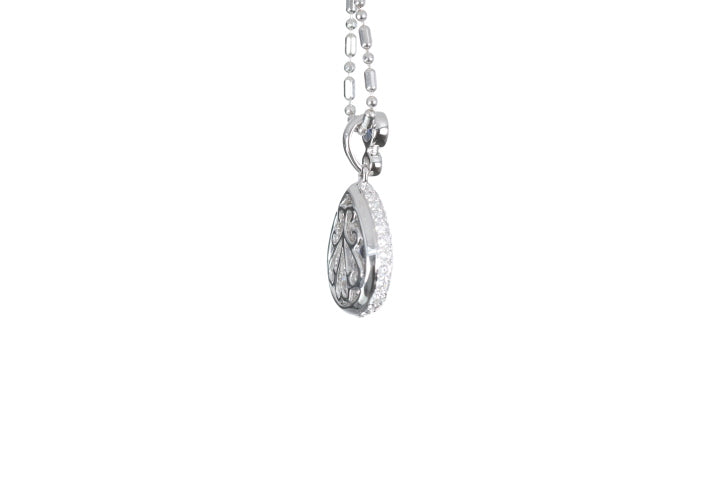 Pear Sapphire Pavé Diamond Pendant