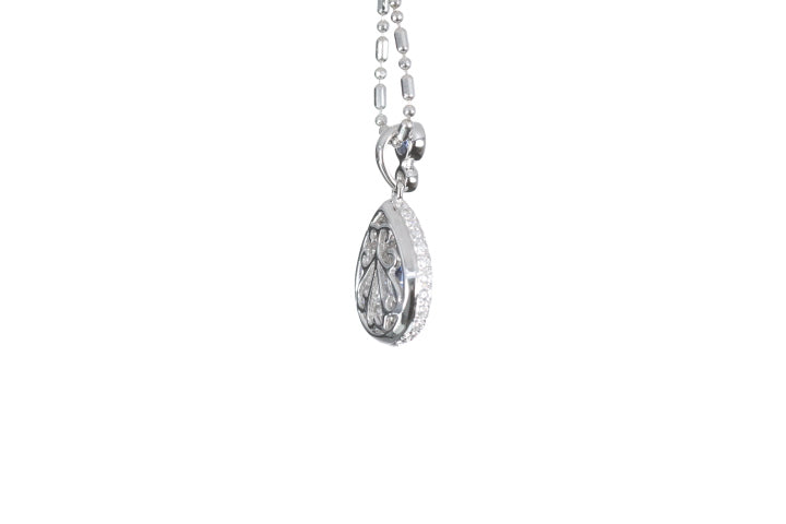 Pear Sapphire Pavé Diamond Pendant