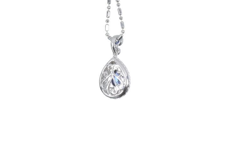 Pear Sapphire Pavé Diamond Pendant