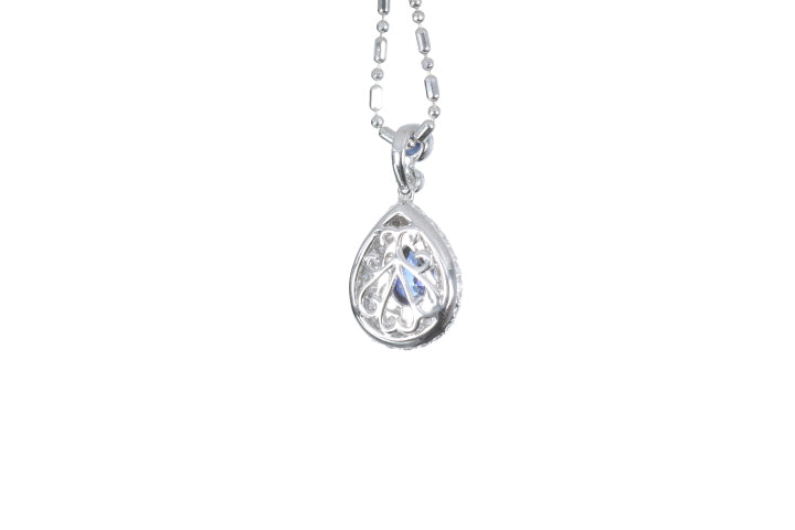 Pear Sapphire Pavé Diamond Pendant