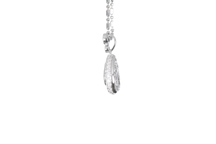 Pear Sapphire Pavé Diamond Pendant