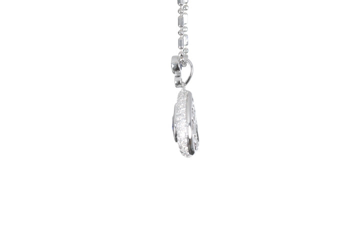 Pear Sapphire Pavé Diamond Pendant