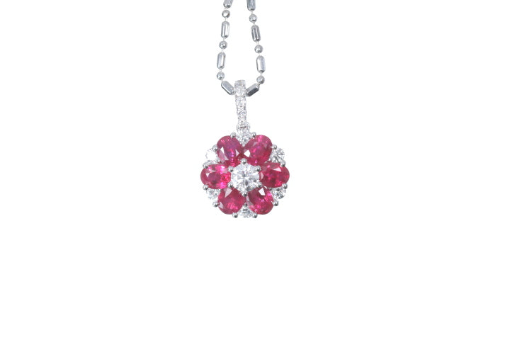 Ruby Flower Pendant