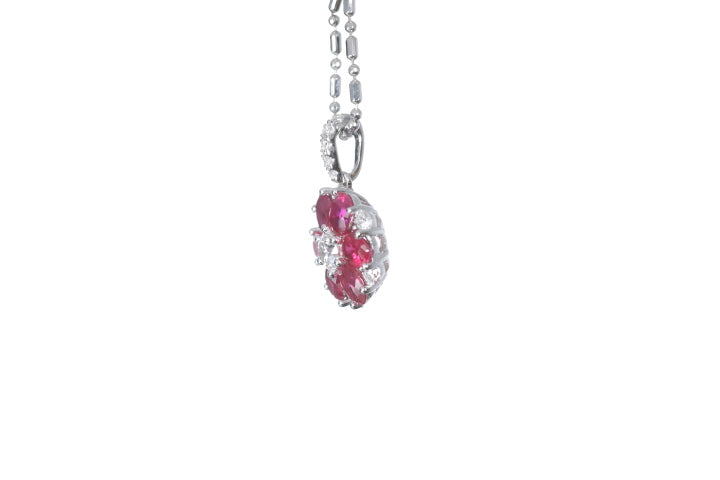 Ruby Flower Pendant