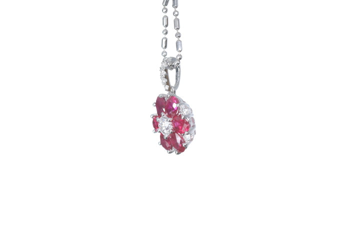 Ruby Flower Pendant