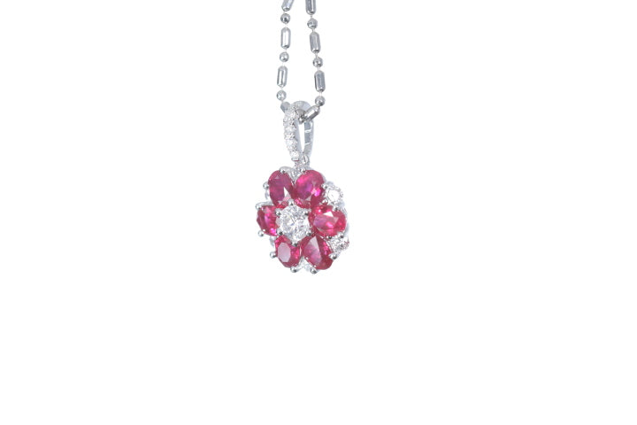 Ruby Flower Pendant