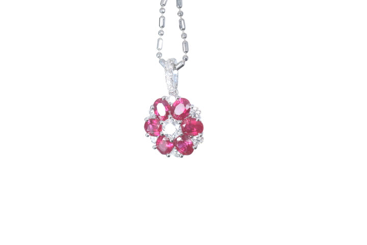 Ruby Flower Pendant