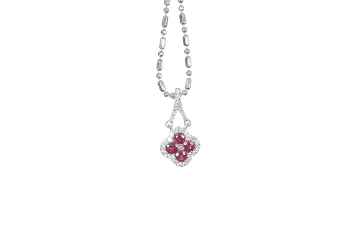 Mini Ruby and Diamond Pendant