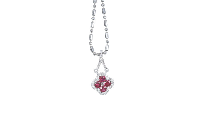 Mini Ruby and Diamond Pendant