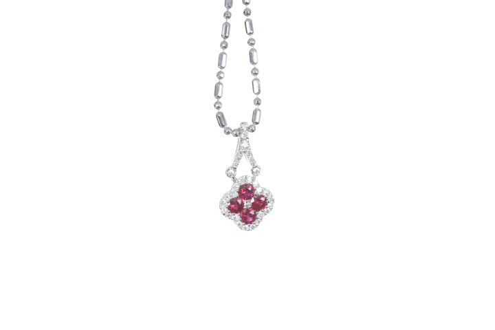 Mini Ruby and Diamond Pendant