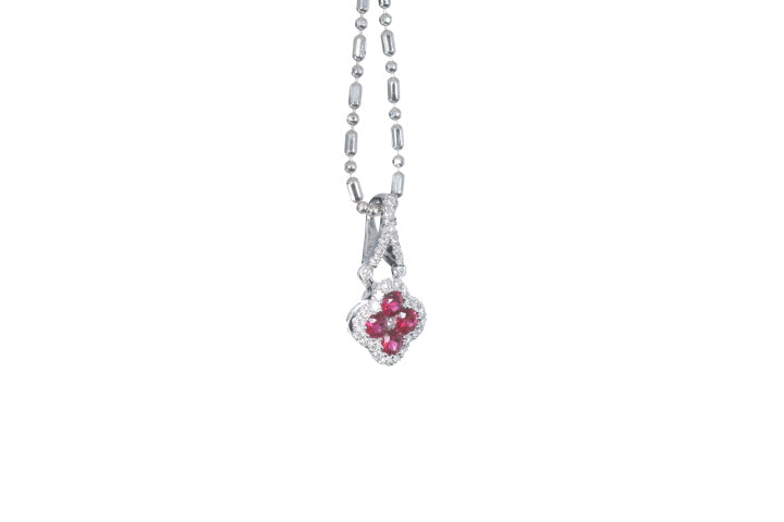 Mini Ruby and Diamond Pendant