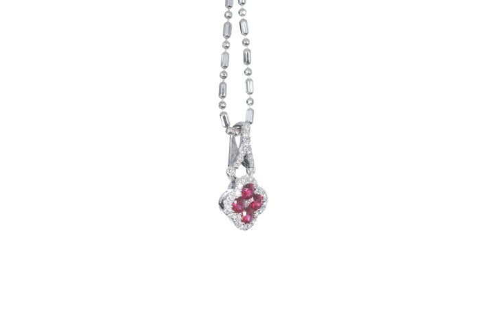 Mini Ruby and Diamond Pendant
