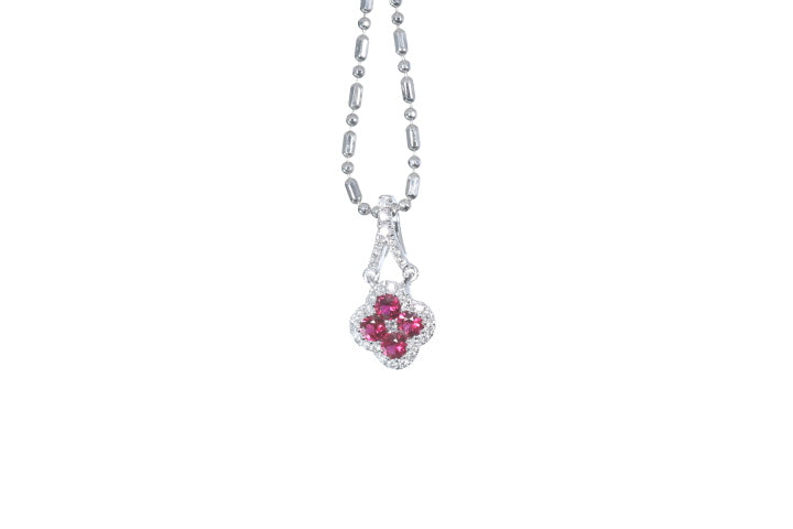 Mini Ruby and Diamond Pendant