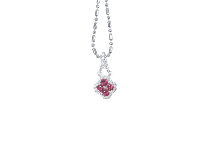 Mini Ruby and Diamond Pendant