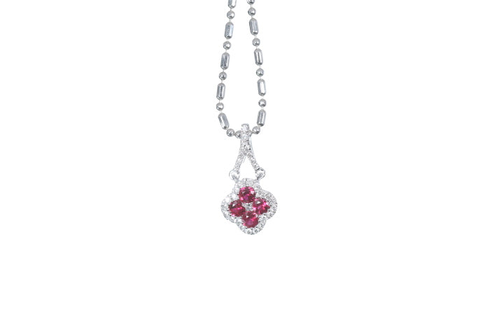 Mini Ruby and Diamond Pendant