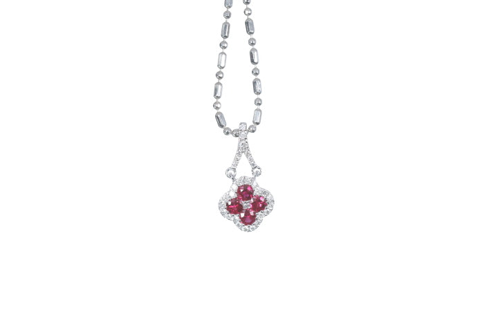 Mini Ruby and Diamond Pendant