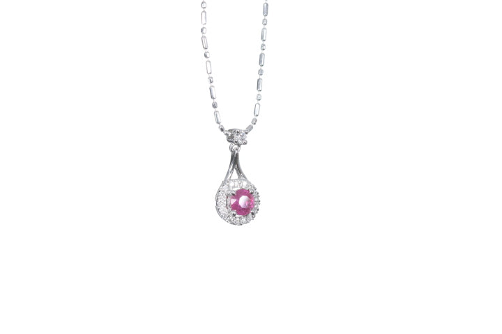 Mini Ruby and Diamond Pendant