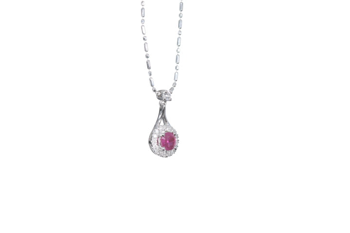 Mini Ruby and Diamond Pendant