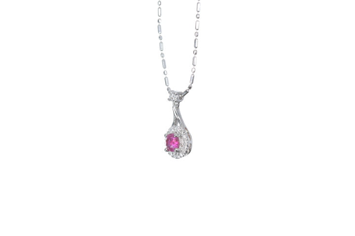 Mini Ruby and Diamond Pendant