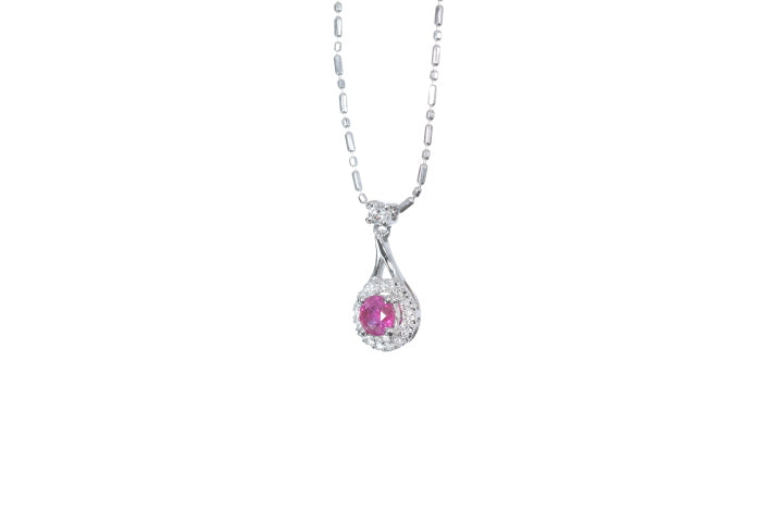 Mini Ruby and Diamond Pendant